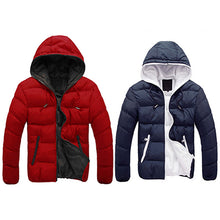 Load image into Gallery viewer, Men Fashion Winter Warm Down Jacket Long Sleeve Padded Hooded Zipper Coat - provenclothes