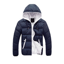 Load image into Gallery viewer, Men Fashion Winter Warm Down Jacket Long Sleeve Padded Hooded Zipper Coat - provenclothes