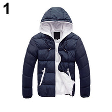 Load image into Gallery viewer, Men Fashion Winter Warm Down Jacket Long Sleeve Padded Hooded Zipper Coat - provenclothes