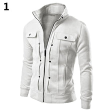 Load image into Gallery viewer, Men's Stand Collar Zipper Hoodies Sweatshirt Tracksuit Sports Casual Jacket Coat - provenclothes