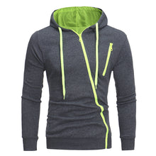 Load image into Gallery viewer, Men's Casual Long Sleeve Hoodie Slim Fit Slant Zipper Sweatershirt Sports Top - provenclothes