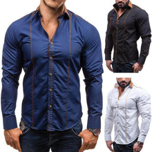 Load image into Gallery viewer, Men's Fashion Cotton Blend Turn-Down Collar Autumn Fall Long Sleeve Shirts - provenclothes