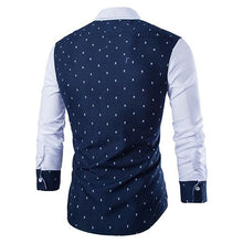 Load image into Gallery viewer, Men's Fashion Skull Prints Long Sleeve Casual Patchwork Button Down Dress Shirt - provenclothes