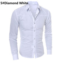 Load image into Gallery viewer, Men's Stylish Casual Slim Fit Plaid Contrast Color Long Sleeve Dress Shirt Top - provenclothes