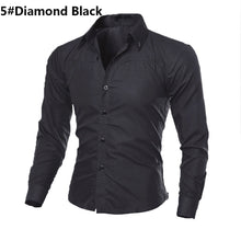 Load image into Gallery viewer, Men's Stylish Casual Slim Fit Plaid Contrast Color Long Sleeve Dress Shirt Top - provenclothes