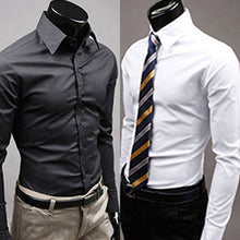 Load image into Gallery viewer, Men's Fashion Casual Solid Candy Color Long Sleeve Slim Fit Dress Shirt Top - provenclothes