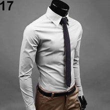 Load image into Gallery viewer, Men's Fashion Casual Solid Candy Color Long Sleeve Slim Fit Dress Shirt Top - provenclothes