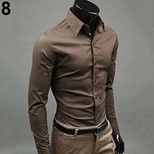 Load image into Gallery viewer, Men's Fashion Casual Solid Candy Color Long Sleeve Slim Fit Dress Shirt Top - provenclothes