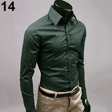 Load image into Gallery viewer, Men's Fashion Casual Solid Candy Color Long Sleeve Slim Fit Dress Shirt Top - provenclothes