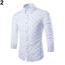 Load image into Gallery viewer, Men's Fashion Casual Skull Print Long Sleeves Slim Fit Button Dress Shirt Top - provenclothes