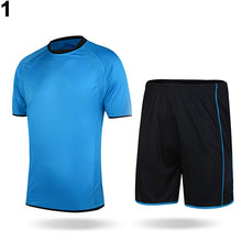Load image into Gallery viewer, Men's Short Sleeve Jersey Shirt + Shorts Outdoor Football Soccer Sportswear Suit - provenclothes