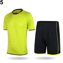Load image into Gallery viewer, Men's Short Sleeve Jersey Shirt + Shorts Outdoor Football Soccer Sportswear Suit - provenclothes