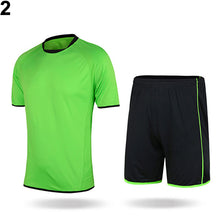 Load image into Gallery viewer, Men's Short Sleeve Jersey Shirt + Shorts Outdoor Football Soccer Sportswear Suit - provenclothes
