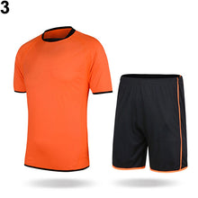Load image into Gallery viewer, Men's Short Sleeve Jersey Shirt + Shorts Outdoor Football Soccer Sportswear Suit - provenclothes