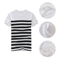 Load image into Gallery viewer, Men Summer Short Sleeve Striped Tee Casual Round Neck T-shirt All-Match Top - provenclothes