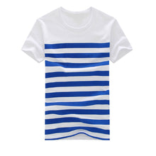 Load image into Gallery viewer, Men Summer Short Sleeve Striped Tee Casual Round Neck T-shirt All-Match Top - provenclothes