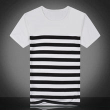 Load image into Gallery viewer, Men Summer Short Sleeve Striped Tee Casual Round Neck T-shirt All-Match Top - provenclothes