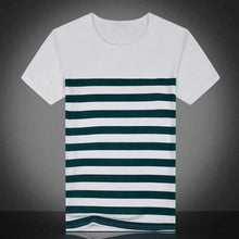 Load image into Gallery viewer, Men Summer Short Sleeve Striped Tee Casual Round Neck T-shirt All-Match Top - provenclothes