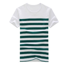 Load image into Gallery viewer, Men Summer Short Sleeve Striped Tee Casual Round Neck T-shirt All-Match Top - provenclothes