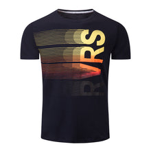 Load image into Gallery viewer, Summer Cotton Breathable Letter Stripe Print T-Shirt Men Short Sleeve Casual Top - provenclothes