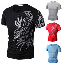 Load image into Gallery viewer, Men Summer Fashion O-Neck Short Sleeve Tattoo Pattern Print Casual T-Shirt - provenclothes