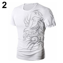 Load image into Gallery viewer, Men Summer Fashion O-Neck Short Sleeve Tattoo Pattern Print Casual T-Shirt - provenclothes