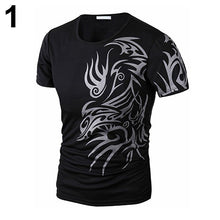 Load image into Gallery viewer, Men Summer Fashion O-Neck Short Sleeve Tattoo Pattern Print Casual T-Shirt - provenclothes