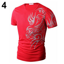 Load image into Gallery viewer, Men Summer Fashion O-Neck Short Sleeve Tattoo Pattern Print Casual T-Shirt - provenclothes