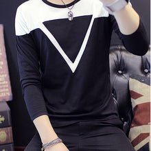 Load image into Gallery viewer, Men Fashion Cotton Colors Stitching Inverted Triangle Print Long Sleeve T-Shirt - provenclothes