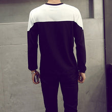 Load image into Gallery viewer, Men Fashion Cotton Colors Stitching Inverted Triangle Print Long Sleeve T-Shirt - provenclothes
