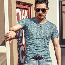 Load image into Gallery viewer, Summer Fashion Men Soft Cotton O-Neck Short Sleeve T-Shirt Slim Bottoming Top - provenclothes