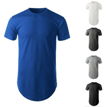 Load image into Gallery viewer, Men Fashion Hip-hop Short Sleeve T-shirt Side Zipper Casual Long Tee Shirt Top - provenclothes