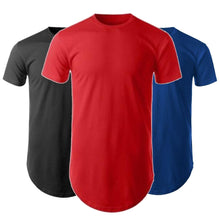 Load image into Gallery viewer, Men Fashion Hip-hop Short Sleeve T-shirt Side Zipper Casual Long Tee Shirt Top - provenclothes
