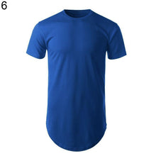 Load image into Gallery viewer, Men Fashion Hip-hop Short Sleeve T-shirt Side Zipper Casual Long Tee Shirt Top - provenclothes
