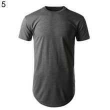 Load image into Gallery viewer, Men Fashion Hip-hop Short Sleeve T-shirt Side Zipper Casual Long Tee Shirt Top - provenclothes