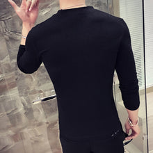Load image into Gallery viewer, Men Solid Color Deep V Neck Tie Slim Fit Long Sleeve Fashion Cotton T-Shirt Top - provenclothes