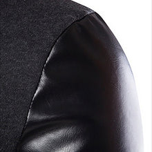 Load image into Gallery viewer, Men Fashion Korean Style Cool Hooded Pocket Zip Faux Leather Sleeve Jacket Coat - provenclothes