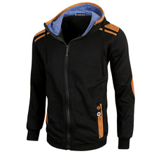 Load image into Gallery viewer, Casual Men Long Sleeve Jacket Coat Faux Deerskin Patchwork Hooded Sweatshirt - provenclothes