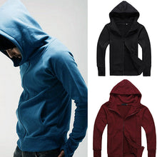 Load image into Gallery viewer, Men's Solid Color Gloves Long Sleeved Hooded Sweater Jacket Cardigan Outwear - provenclothes