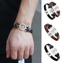 Load image into Gallery viewer, Vintage Hollow Musical Note Bracelet Men Faux Leather Wristband Hand Jewelry - provenclothes