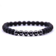 Load image into Gallery viewer, 2Pcs/Set Men Women Black Mantra Prayer Beads Bracelet Natural Stone Bangles - provenclothes