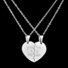 Load image into Gallery viewer, 2Pcs You Are My Person Two Halves Couple Necklace Lovers Jewelry Romantic Gift - provenclothes