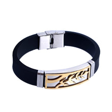 Load image into Gallery viewer, Fashion Titanium Steel Wristband Silicone Bracelet Bangle Men Band Jewelry Gift - provenclothes