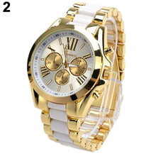 Load image into Gallery viewer, Men's Fashion Geneva Stainless Steel Roman Numerals Quartz Analog Wrist Watch - provenclothes
