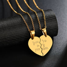 Load image into Gallery viewer, 2Pcs You Are My Person Two Halves Couple Necklace Lovers Jewelry Romantic Gift - provenclothes