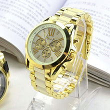 Load image into Gallery viewer, Men's Fashion Geneva Stainless Steel Roman Numerals Quartz Analog Wrist Watch - provenclothes