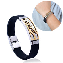 Load image into Gallery viewer, Fashion Titanium Steel Wristband Silicone Bracelet Bangle Men Band Jewelry Gift - provenclothes