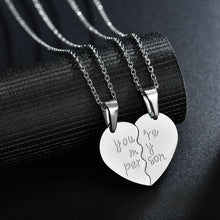 Load image into Gallery viewer, 2Pcs You Are My Person Two Halves Couple Necklace Lovers Jewelry Romantic Gift - provenclothes