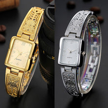 Load image into Gallery viewer, Lady's Square Case Stainless Steel Band Analog Quartz Bracelet Dress Wrist Watch - provenclothes