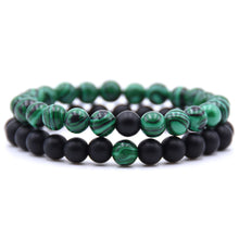 Load image into Gallery viewer, 1Pc/2Pcs 8mm Fashion Faux Pumice Stone Malachite Bracelet Couple Accessory - provenclothes